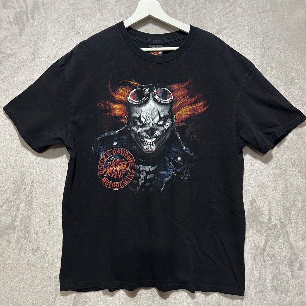 Harley Davidson Illinois Countryside Evil Clown Graphic T-Shirt Black Mens XL